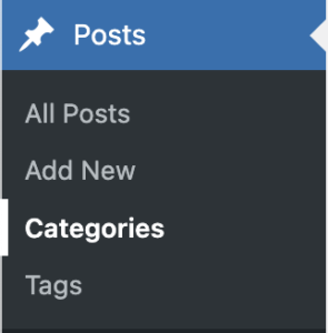 Finding where to create a post category in your dashboard