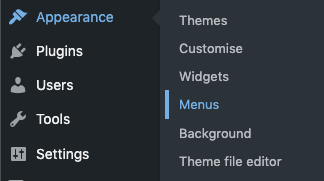 Finding where to edit your menu in the dashboard