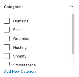 Assigning the post to categories